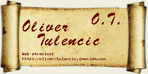 Oliver Tulenčić vizit kartica